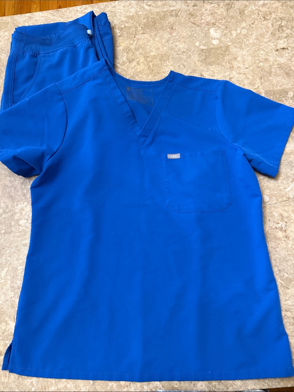 Figs Kids Royal Blue V-Neck Scrub Top